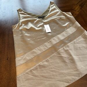 ☀️ NWT BANANA REPUBLIC Gold Satin Asymmetrical Sleeveless Top